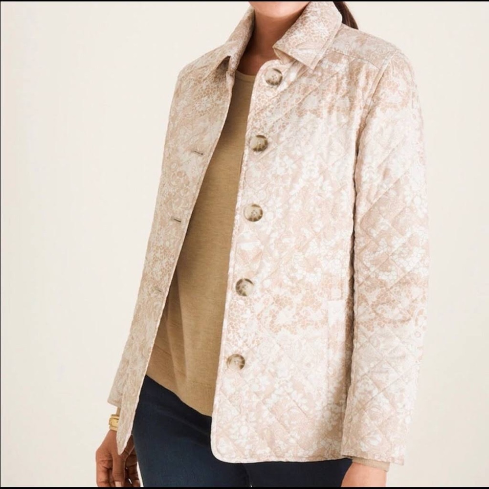 Chico’s woman’s Lace-Print Quilted Jacket BRAND NEW WITH TAGS